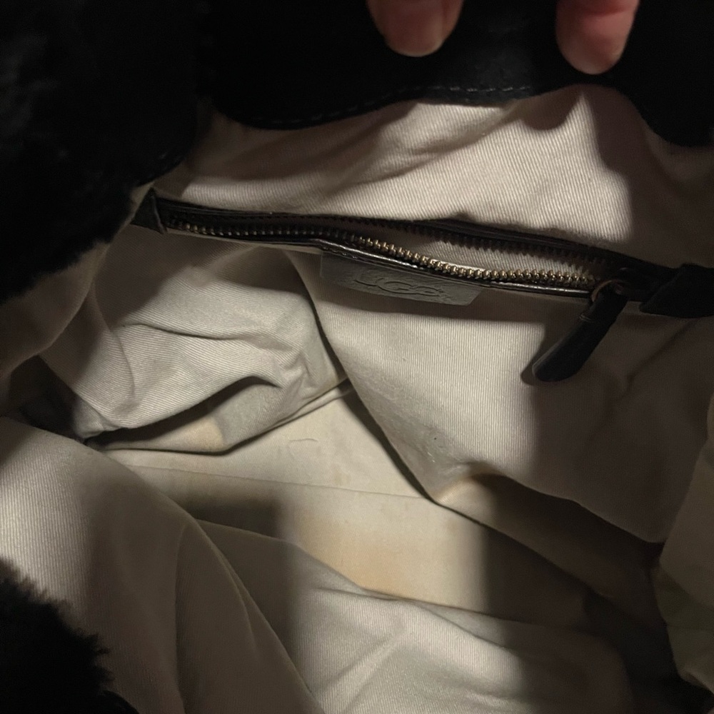 UGG Black Suede and Shearling Tote - Picture 5 of 9